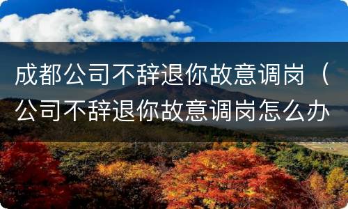 成都公司不辞退你故意调岗（公司不辞退你故意调岗怎么办）