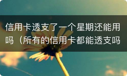 信用卡透支了一个星期还能用吗（所有的信用卡都能透支吗）