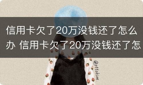 信用卡欠了20万没钱还了怎么办 信用卡欠了20万没钱还了怎么办理