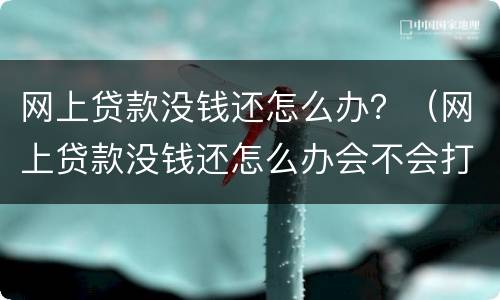 网上贷款没钱还怎么办？（网上贷款没钱还怎么办会不会打官司）