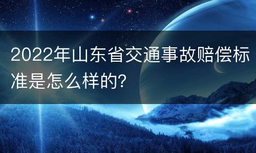 2022年山东省交通事故赔偿标准是怎么样的？