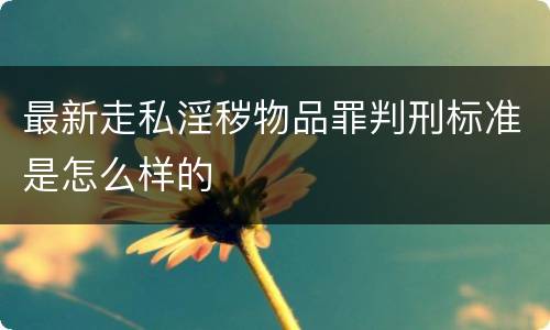 最新走私淫秽物品罪判刑标准是怎么样的