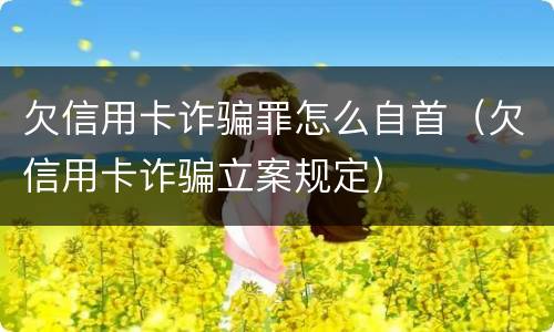 欠信用卡诈骗罪怎么自首（欠信用卡诈骗立案规定）