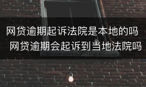 网贷逾期起诉法院是本地的吗 网贷逾期会起诉到当地法院吗