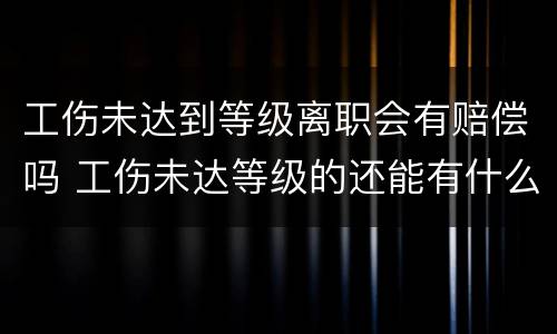 工伤未达到等级离职会有赔偿吗 工伤未达等级的还能有什么赔偿