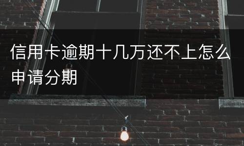 信用卡逾期十几万还不上怎么申请分期