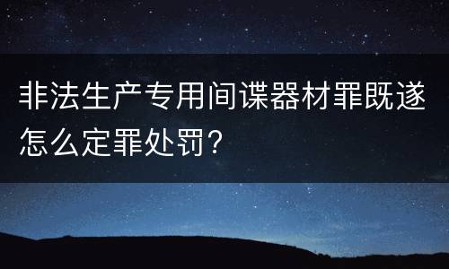 非法生产专用间谍器材罪既遂怎么定罪处罚?