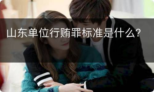 山东单位行贿罪标准是什么？