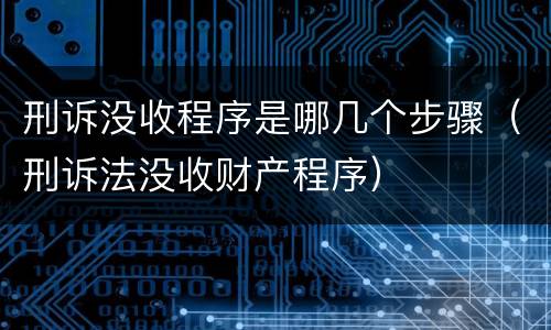 刑诉没收程序是哪几个步骤（刑诉法没收财产程序）
