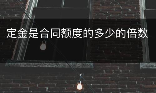 定金是合同额度的多少的倍数