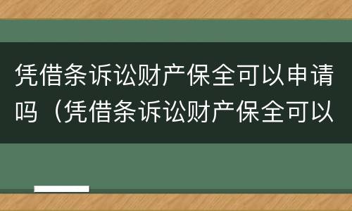 凭借条诉讼财产保全可以申请吗（凭借条诉讼财产保全可以申请吗）