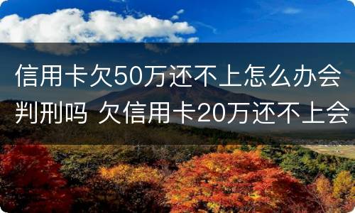 信用卡欠50万还不上怎么办会判刑吗 欠信用卡20万还不上会判刑几年