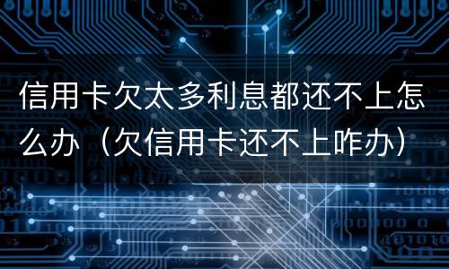 信用卡欠太多利息都还不上怎么办（欠信用卡还不上咋办）