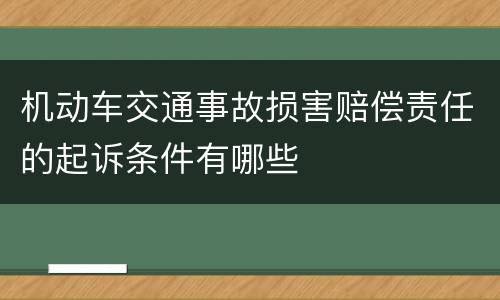 机动车交通事故损害赔偿责任的起诉条件有哪些