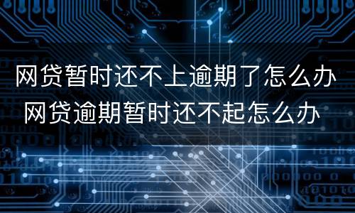 网贷暂时还不上逾期了怎么办 网贷逾期暂时还不起怎么办