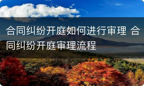 合同纠纷开庭如何进行审理 合同纠纷开庭审理流程
