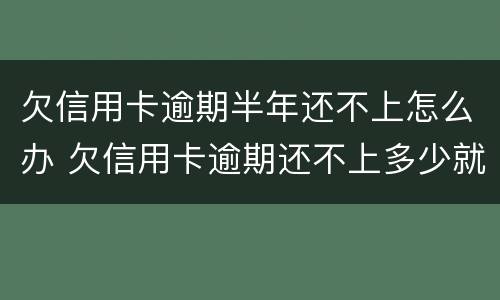 欠信用卡逾期半年还不上怎么办 欠信用卡逾期还不上多少就可以起诉了