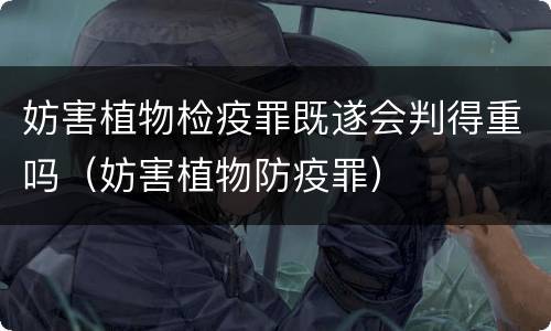 妨害植物检疫罪既遂会判得重吗（妨害植物防疫罪）