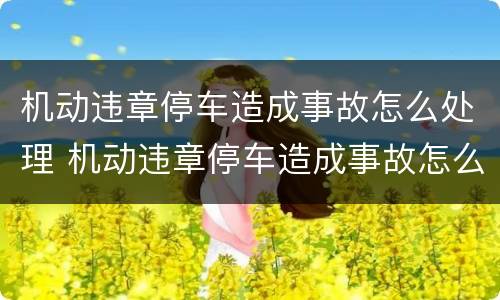 机动违章停车造成事故怎么处理 机动违章停车造成事故怎么处理的
