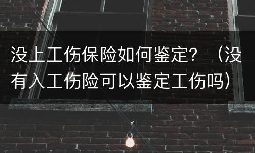 没上工伤保险如何鉴定？（没有入工伤险可以鉴定工伤吗）