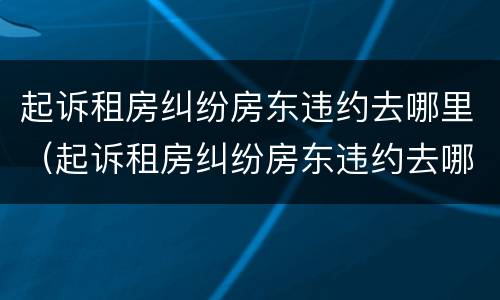 起诉租房纠纷房东违约去哪里（起诉租房纠纷房东违约去哪里起诉）