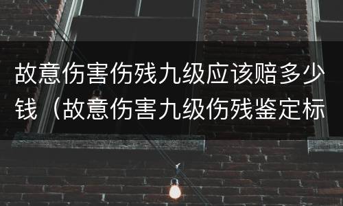 故意伤害伤残九级应该赔多少钱（故意伤害九级伤残鉴定标准）