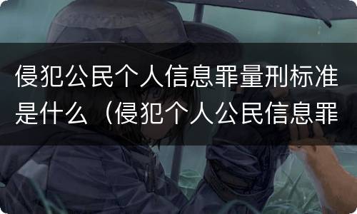 侵犯公民个人信息罪量刑标准是什么（侵犯个人公民信息罪的量刑）