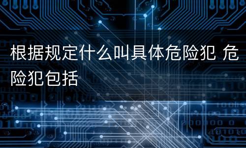 根据规定什么叫具体危险犯 危险犯包括