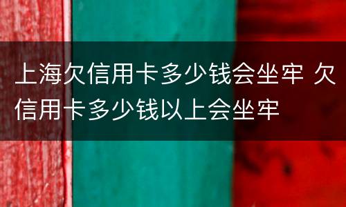 上海欠信用卡多少钱会坐牢 欠信用卡多少钱以上会坐牢