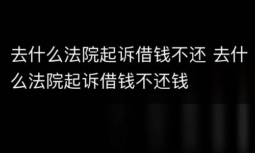 去什么法院起诉借钱不还 去什么法院起诉借钱不还钱