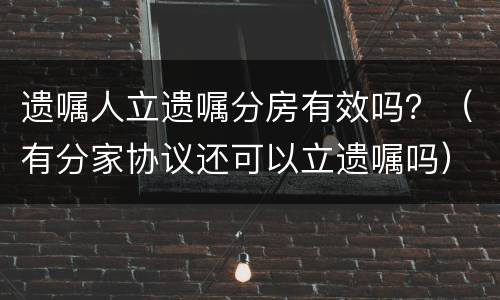 遗嘱人立遗嘱分房有效吗？（有分家协议还可以立遗嘱吗）