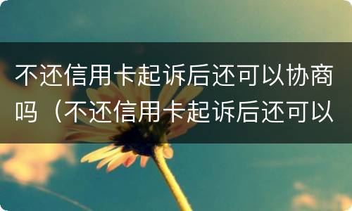 不还信用卡起诉后还可以协商吗（不还信用卡起诉后还可以协商吗）