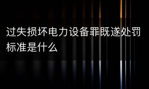 过失损坏电力设备罪既遂处罚标准是什么