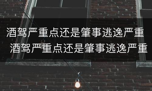 酒驾严重点还是肇事逃逸严重 酒驾严重点还是肇事逃逸严重些
