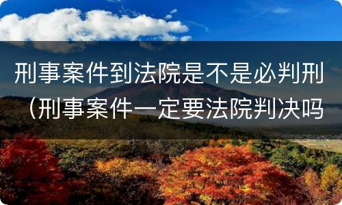 刑事案件到法院是不是必判刑（刑事案件一定要法院判决吗）