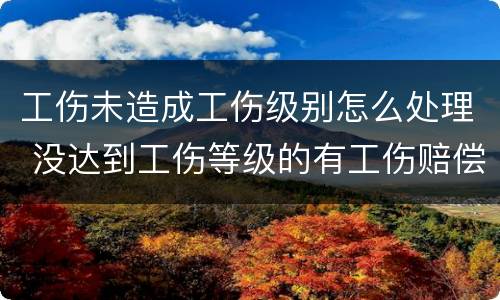 工伤未造成工伤级别怎么处理 没达到工伤等级的有工伤赔偿吗