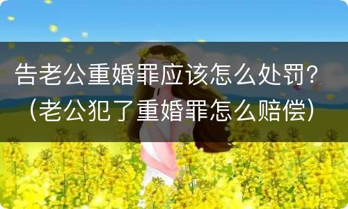 告老公重婚罪应该怎么处罚？（老公犯了重婚罪怎么赔偿）