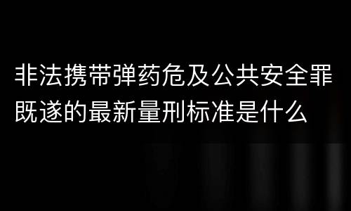 非法携带弹药危及公共安全罪既遂的最新量刑标准是什么