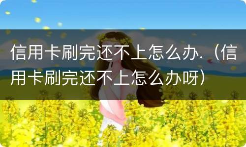 信用卡刷完还不上怎么办.（信用卡刷完还不上怎么办呀）