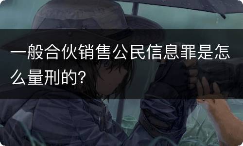 一般合伙销售公民信息罪是怎么量刑的？