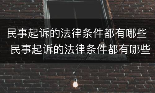 民事起诉的法律条件都有哪些 民事起诉的法律条件都有哪些呢