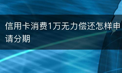 信用卡消费1万无力偿还怎样申请分期