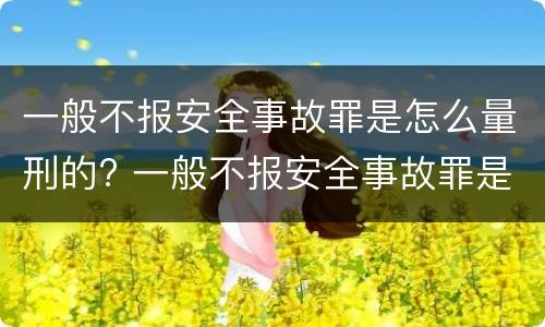 一般不报安全事故罪是怎么量刑的? 一般不报安全事故罪是怎么量刑的呢