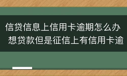 信贷信息上信用卡逾期怎么办 想贷款但是征信上有信用卡逾期记录怎么办