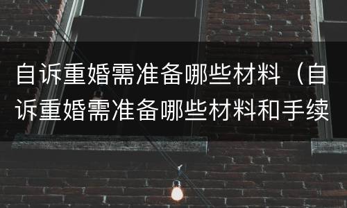 自诉重婚需准备哪些材料（自诉重婚需准备哪些材料和手续）