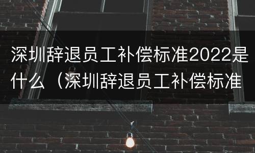 深圳辞退员工补偿标准2022是什么（深圳辞退员工补偿标准2022是什么时候发）
