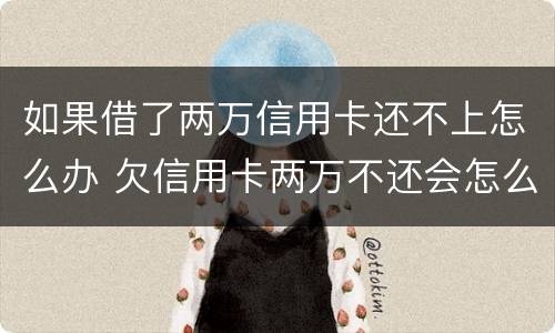 如果借了两万信用卡还不上怎么办 欠信用卡两万不还会怎么样