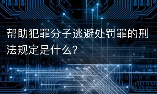 帮助犯罪分子逃避处罚罪的刑法规定是什么？