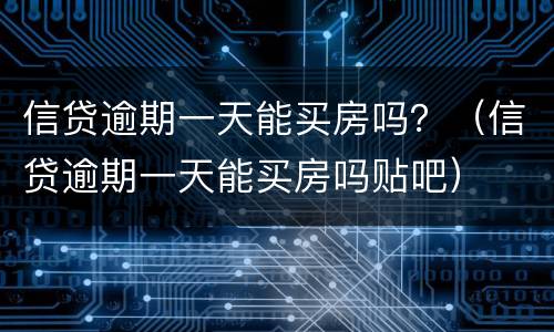 信贷逾期一天能买房吗？（信贷逾期一天能买房吗贴吧）