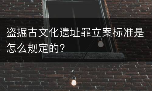 盗掘古文化遗址罪立案标准是怎么规定的?